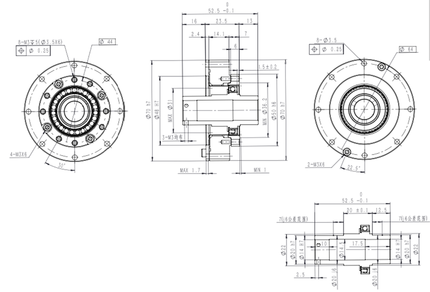 Features of HMHG-Ⅲ Simple Unit (Flat Hollow Shaft) Series Harmonic Drive