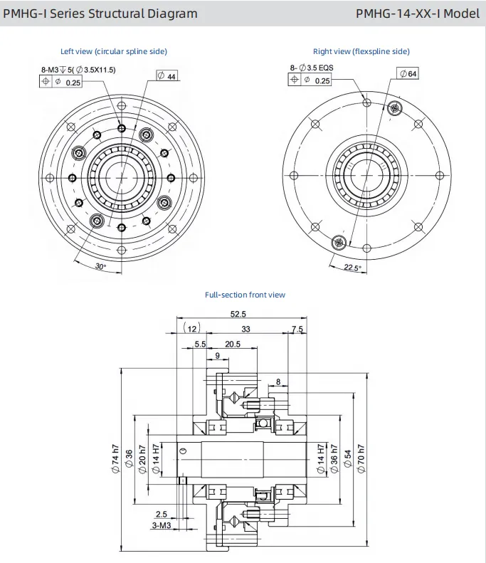 Features of PMHG-I Series Unit Type（Hollow Shaft）Harmonic Gearing