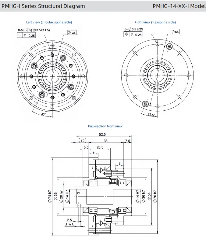 Features of PMHG-II-E Series Simple Unit Type（Integral Cam）Harmonic Gearing