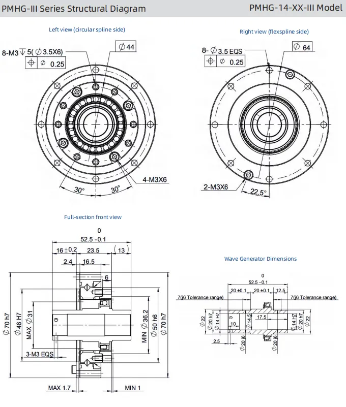 Features of PMHG-III Series Simple Unit Type (Hollow Shaft) Harmonic Gearing
