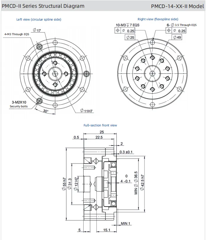 Features of PMCD-II Series Unit Type (Super-flat) Harmonic Gearing
